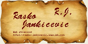 Raško Jankićević vizit kartica